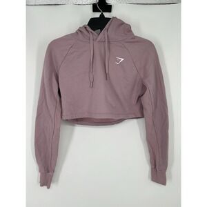 Gymshark Cropped Hoodie Bubblegum Pink Sweatshirt‎ Pullover Womens Size XS